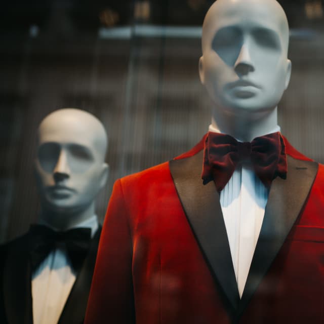 Mannequin dressed in suit
