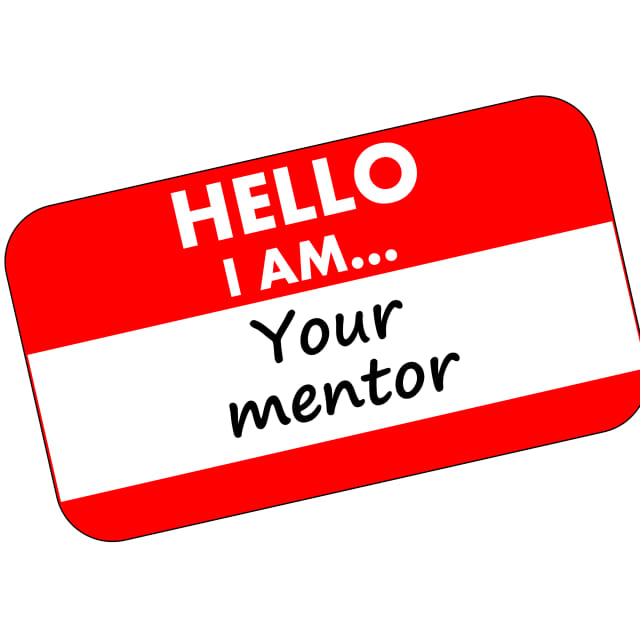 Name tag with the name mentor