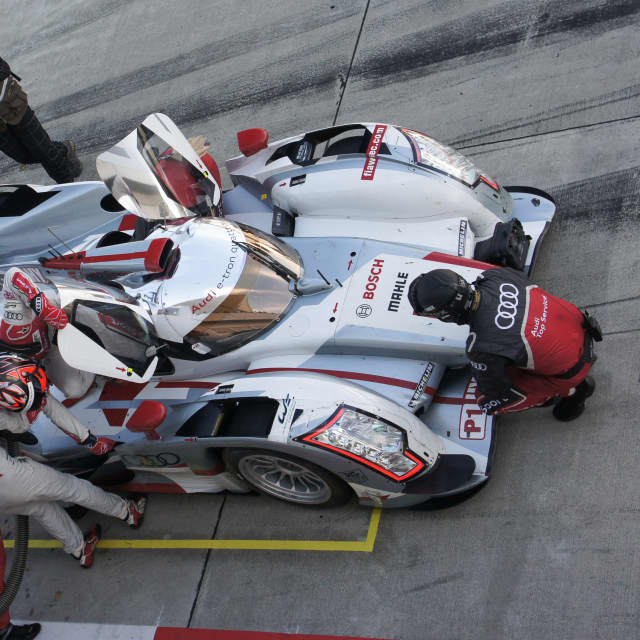 Race car at a pit stop